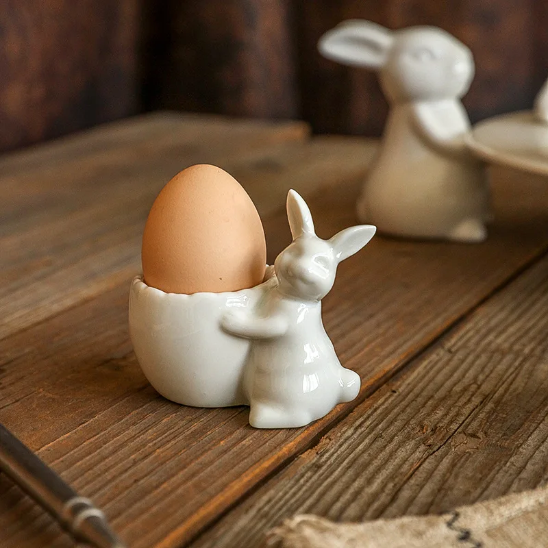Чашка для яиц завтрака подставка кролика керамический креативный орнамент