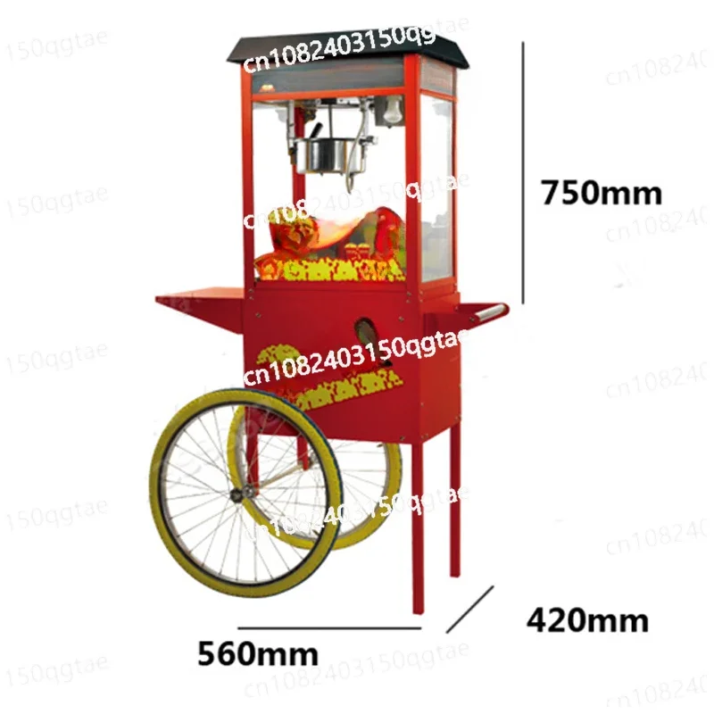 220 В машина для попкорна коммерческая тележка из закаленного стекла кинотеатр