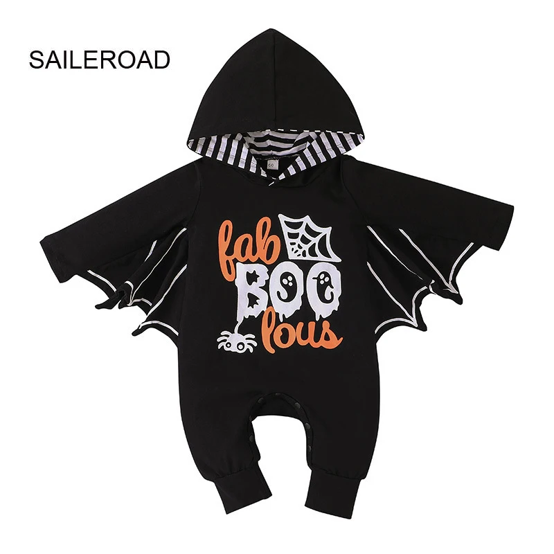 

SAILEROAD Children' clothing Autumn Pajamas Cartoon Pumpkin Pyjamas Kids Bodysuit Boys Halloween's Day Cotton Long Sleeve Romper
