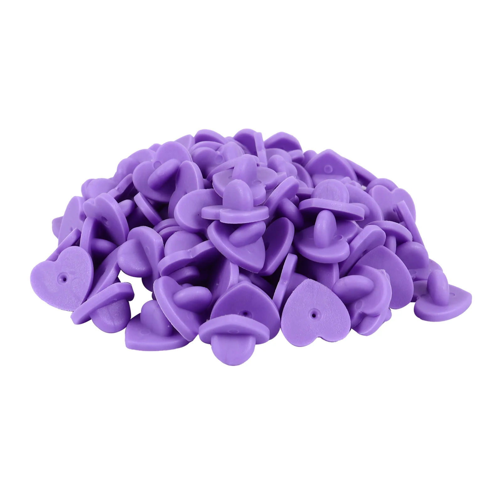 

100PCS Rubber Pin Backs Heart Shaped Brooch Buckle Pin Base DIY Accessories