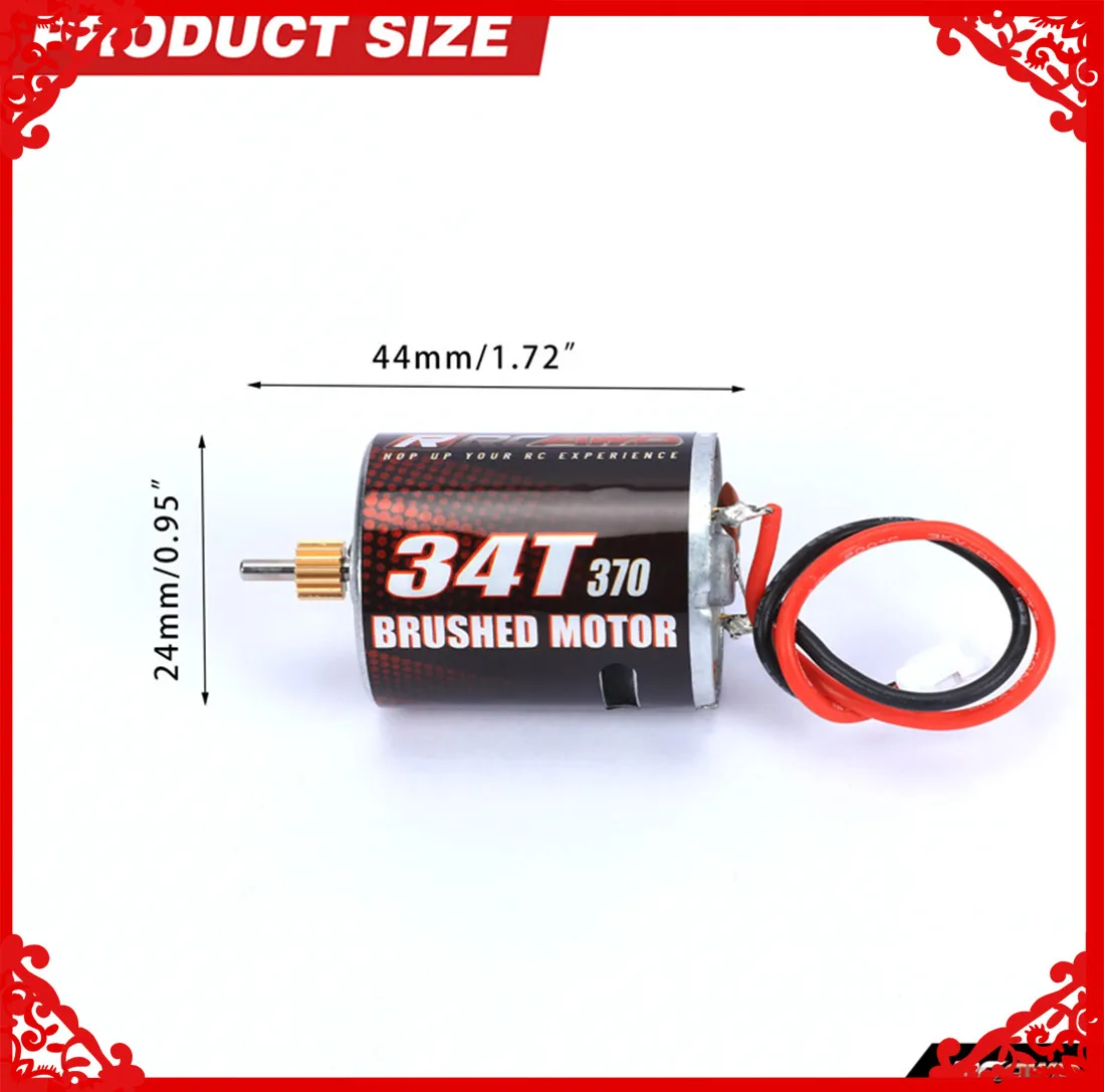 RCAWD 34T 370 мотор + 16T мотор с зубчатой передачей 7,2 В 27000 об/мин для осевых 1/24 SCX24 ползунок Запчасти для модификации