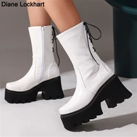 gothic punk platform ankle boots fashion women high heels booties female street cosplay autumn winter wedges shoes female 2022