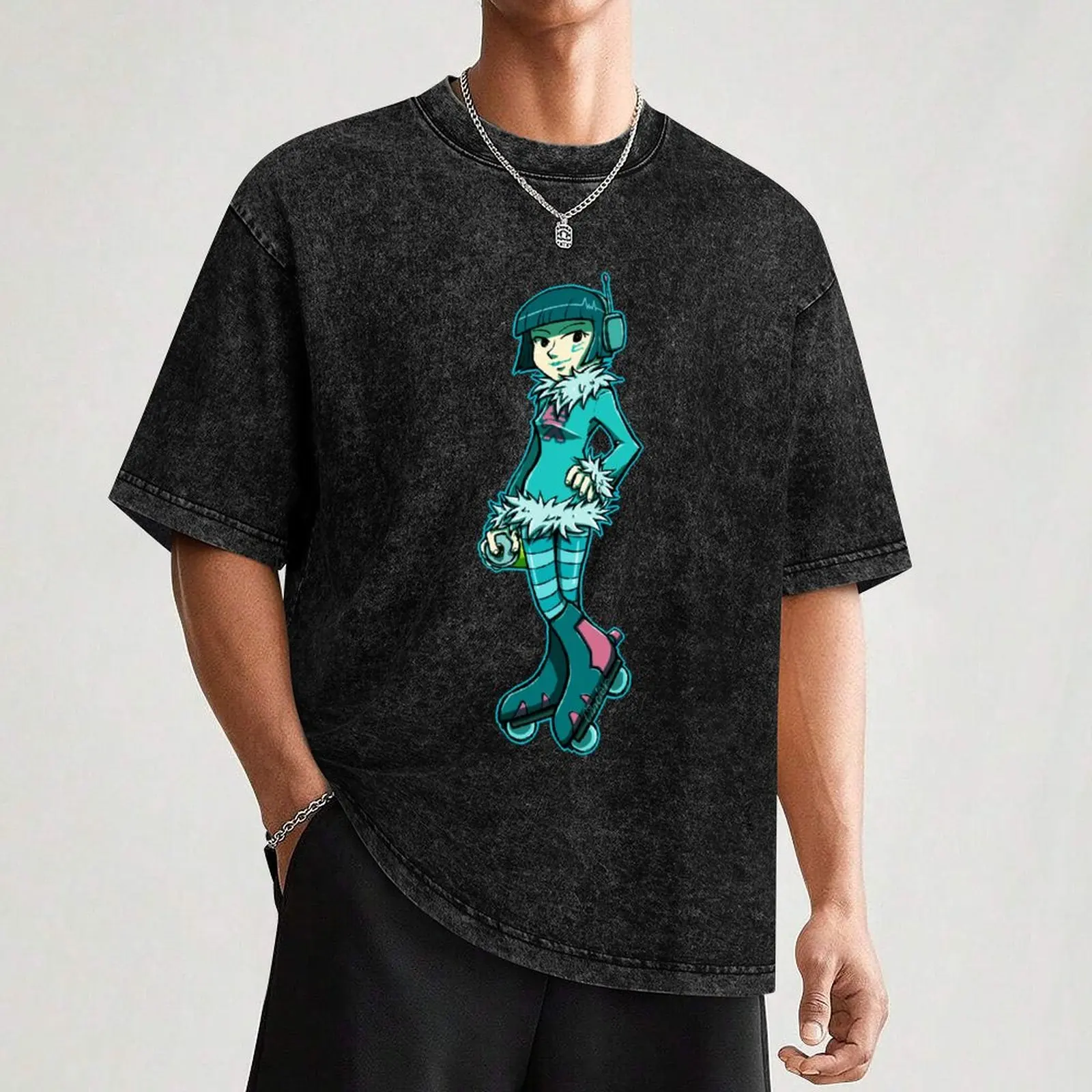 Фото Футболка Mew Jet Set Radio для занятий спортом на открытом воздухе, легкая футболка для занятий спортом на открытом воздухе №3