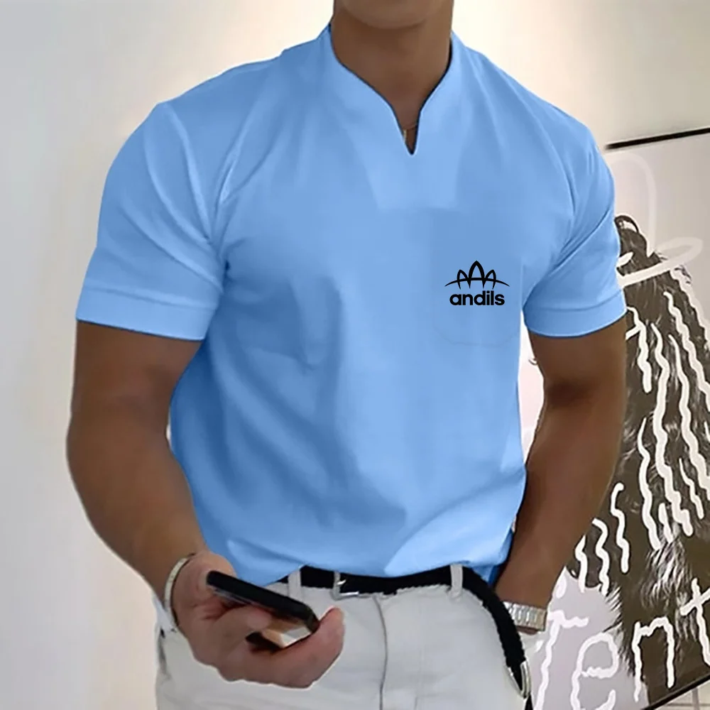 

2023 Summer New V-Neck Men's Fasion Print T-Sirt Loose Comfortable Breatable Men Fitness Outdoor Leisure Summer T-Sirt 4-5XL