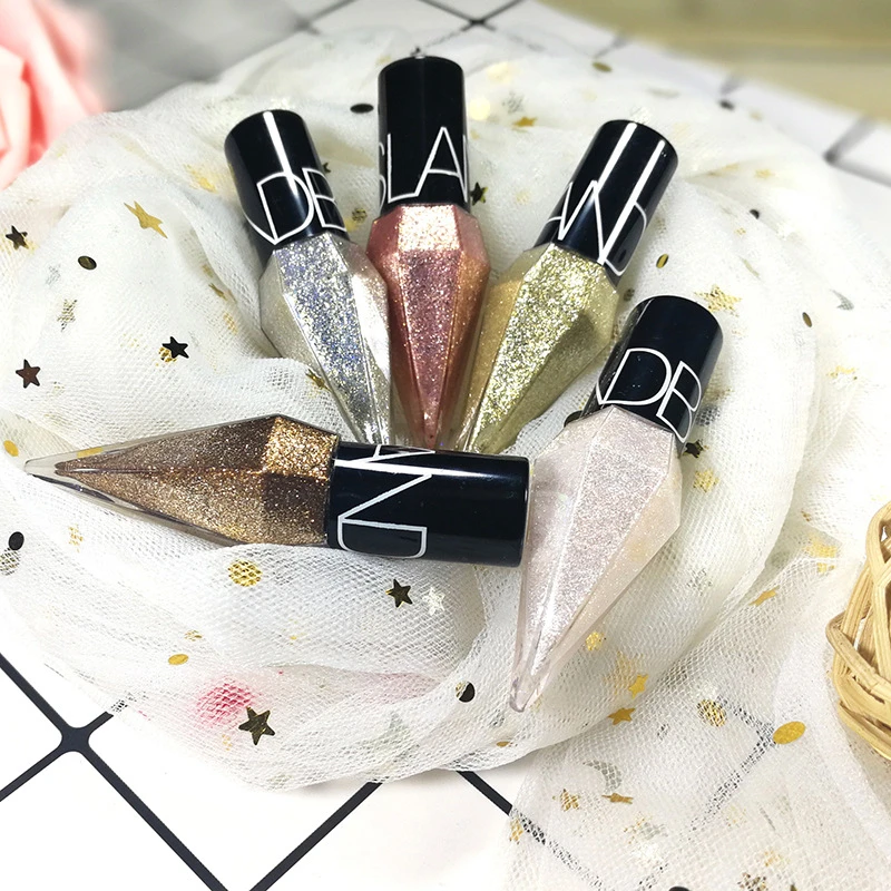 

1pc Professional Shiny Eye Liners Cosmetics Pigment Silver Rose Gold Color Liquid Glitter Eyeliner Cheap Makeup for Women