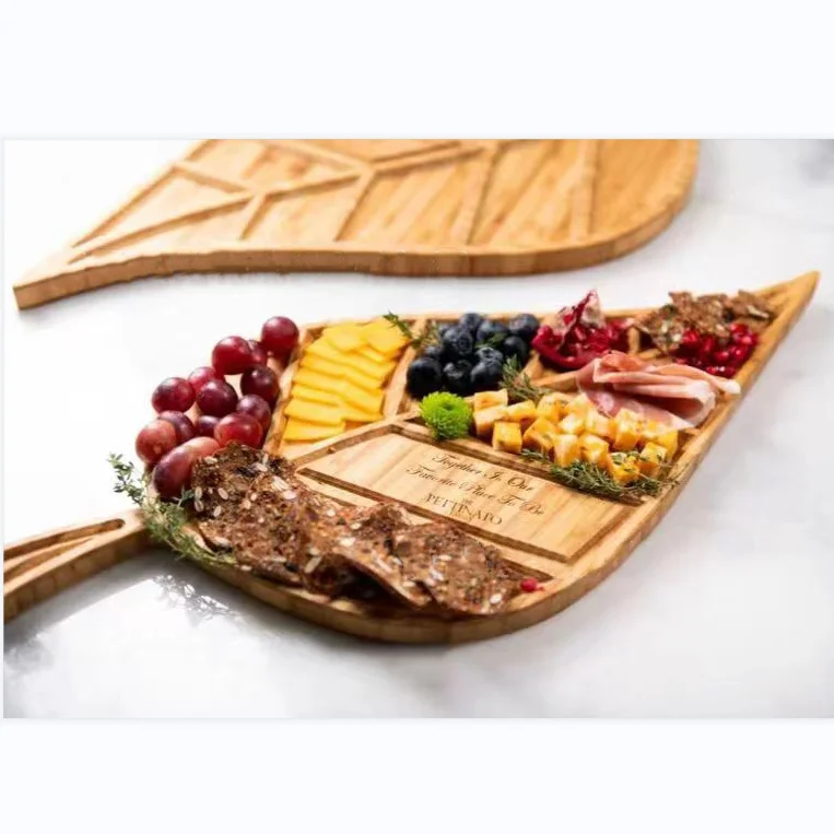 

Регулируемая Подарочная Деревянная обеденная тарелка с листьями, аппетитная винная тарелка, поднос