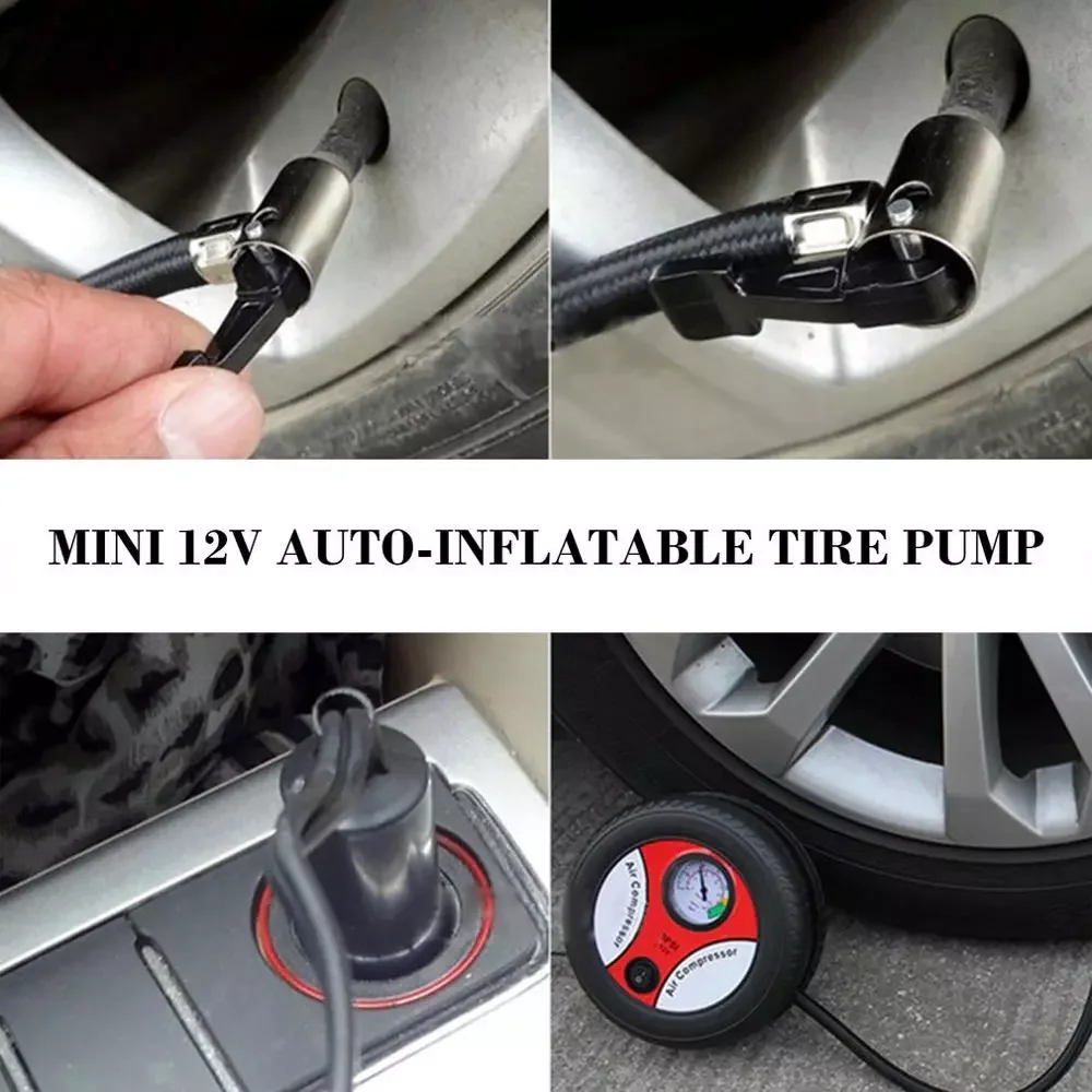 Vehicle Tire High Pressure Air Pump Electric Portable Automobile Air Pump Cigarette Lighter Tire Inflator enlarge
