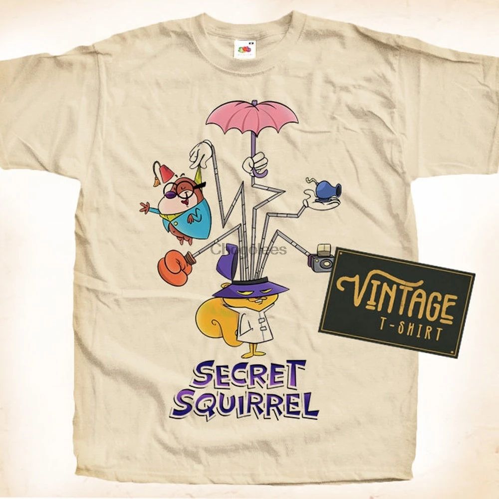 Винтажная футболка с принтом в виде секретной белки V1 для женщин и мужчин стиле