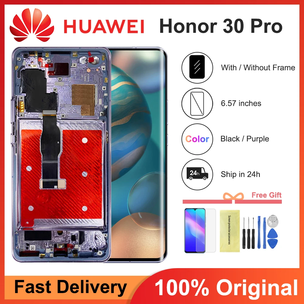 

6.57''Original Screen for Huawei Honor 30 Pro LCD Display Digitizer Assembly Touch Display For Nova 7 pro Display for EBG-AN00