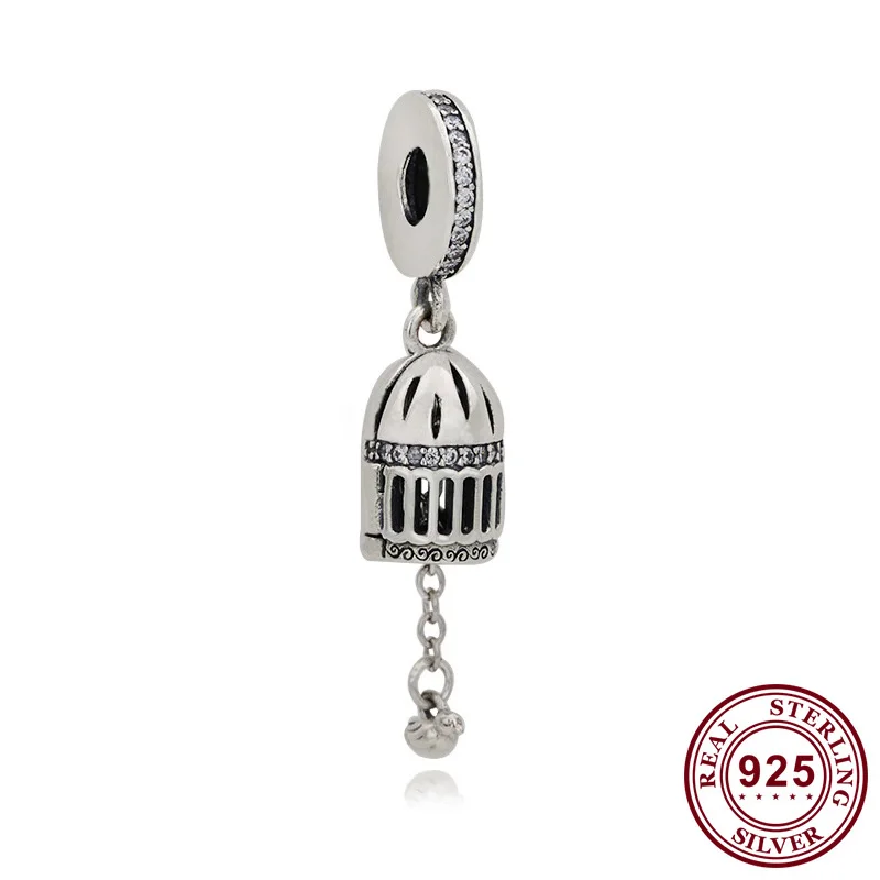 

Original 925 Sterling Silver Charm New Unrestrained Birdcage Pendant Fit Pandora Women Bracelet & Necklace Diy Jewelry