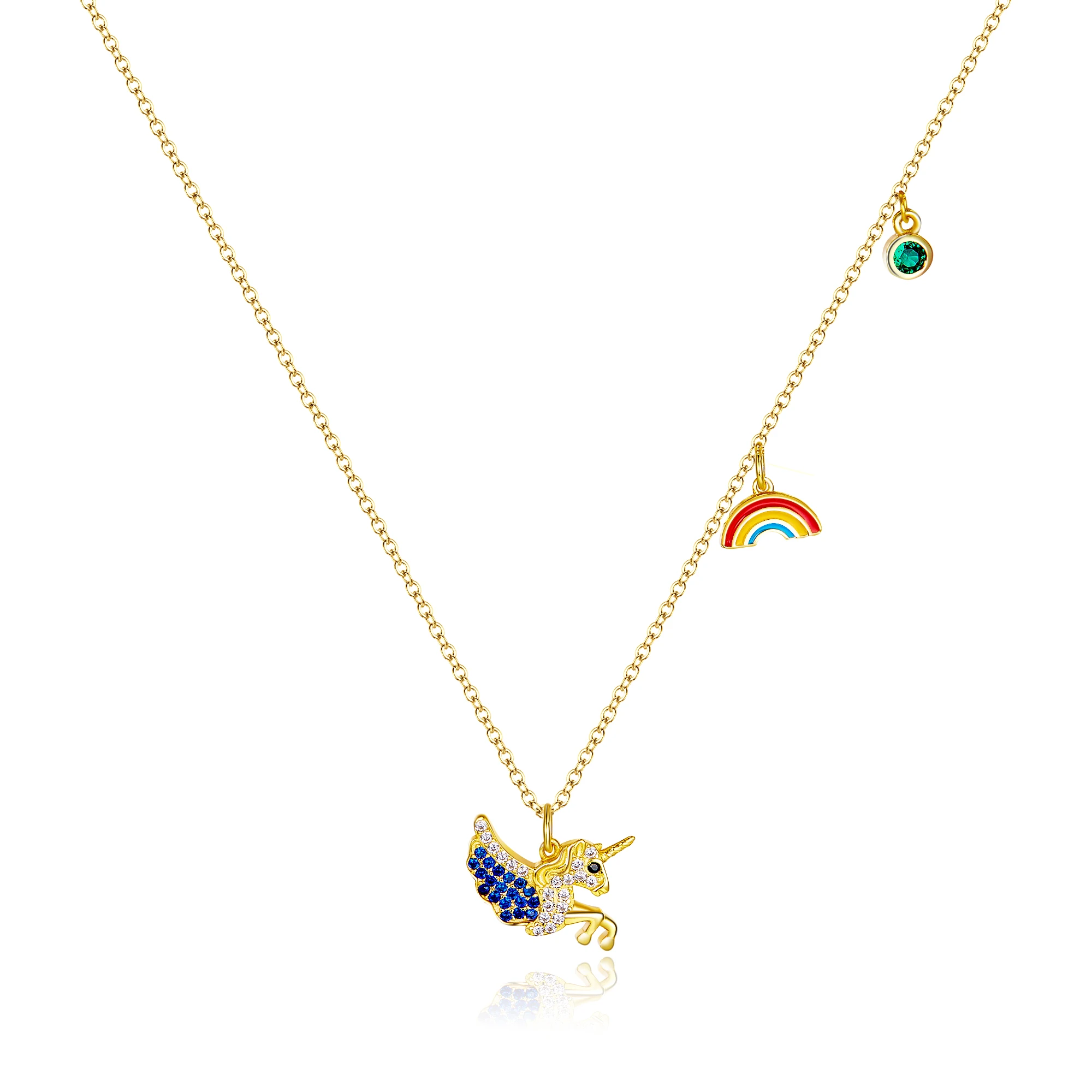 

Женское колье из серебра 925 пробы, с радужной подвеской в виде животного