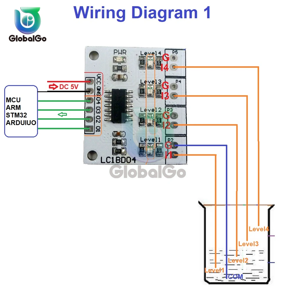 Плата цифрового индикатора уровня жидкости для Arduino UNO NANO 5 в постоянного тока 4 шт.