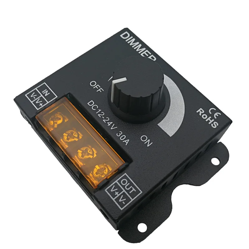 

DC12V-24V 30A 360W Single Color LED Strip Light Dimmer Adjustable Brightness Lamp 5050 3528 lampTape LED Controller