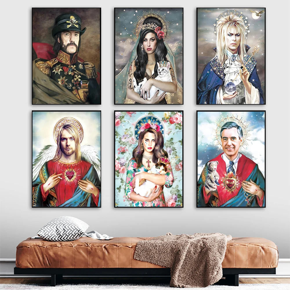 

Virgin Mary Vintage Portrait Art Posters Canvas Painting Prints Wall Picture For Living Room Church Bedroom Mural Home Decor
