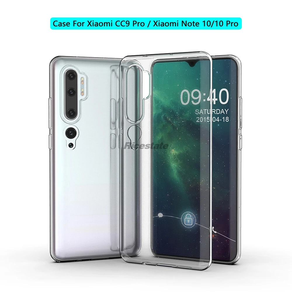Фото Чехол для Xiaomi Mi Note 10 Pro, чехол для Xiaomi Mi Note 10, противоударный прозрачный мягкий ТПУ чехол для телефона Xiaomi CC9 Pro №1