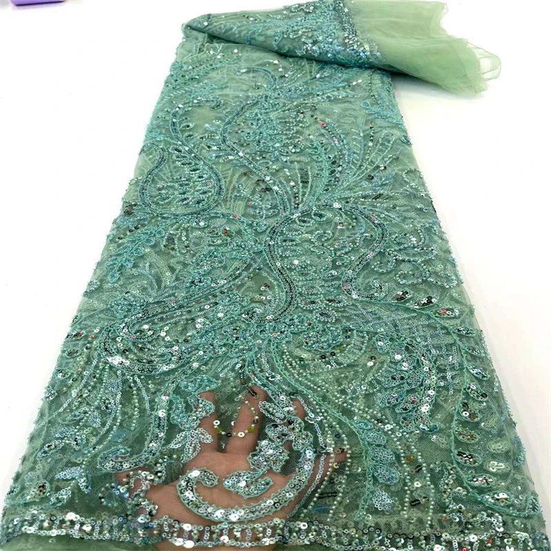 

SJ кружево Новое поступление ручной работы африканская кружевная ткань 2022 Высокое качество Французский тюль сетка специальные Блестки бусины для нигерийских xc11-92