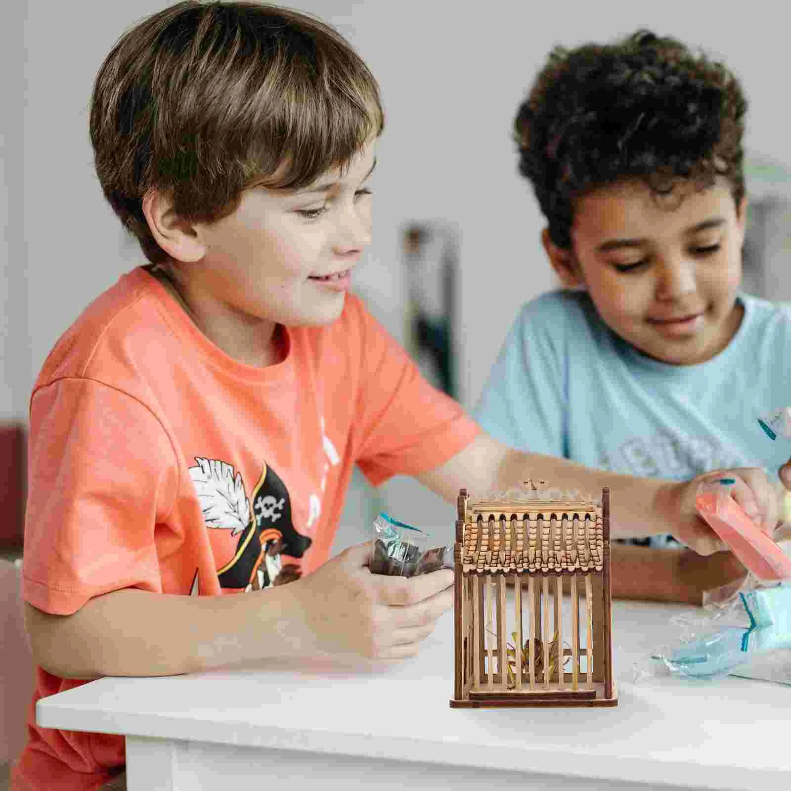 Клетка-конник для животных деревянная мини-садковая подвесная корзина хранения