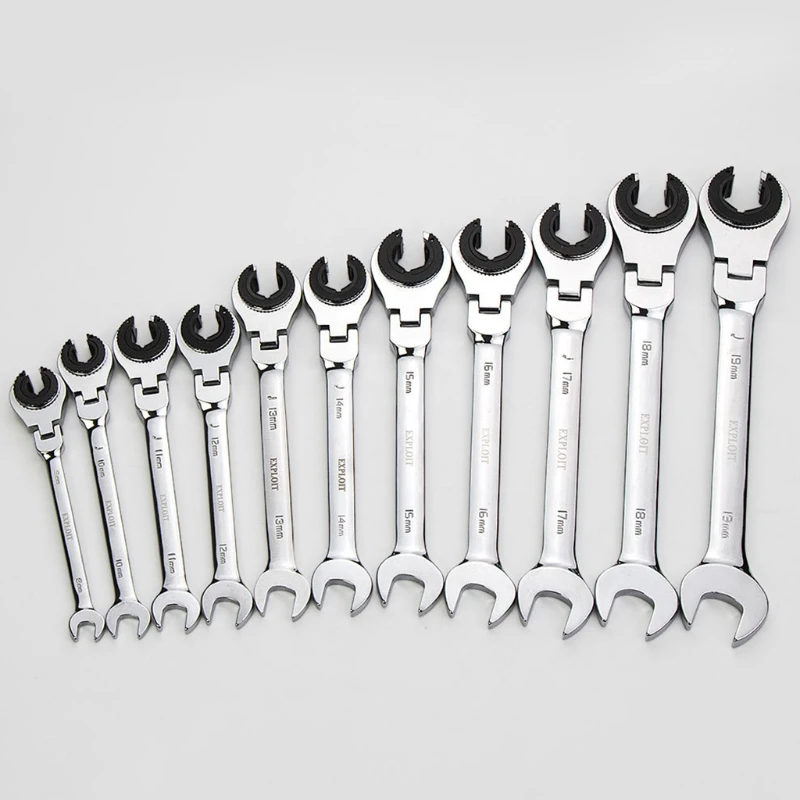 

Metric Ratcheting Wrench Set Chrome Vanadium Steel Combination Ratchet Wrench Car Repair Oil Wrenches Spanner 10/13mm