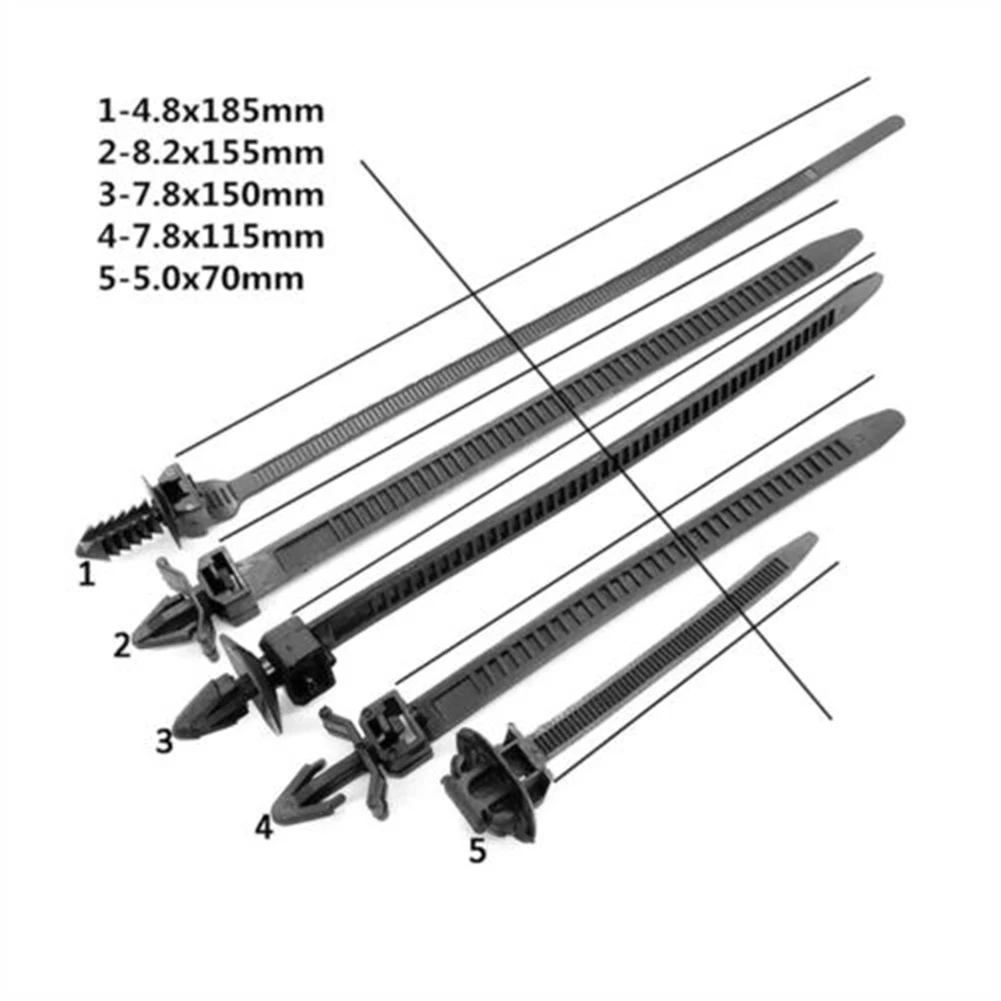 

Car Clips Bundled Wire Bands Car Accessories 100pcs 4.8*185mm 5*70mm 7.8*115mm