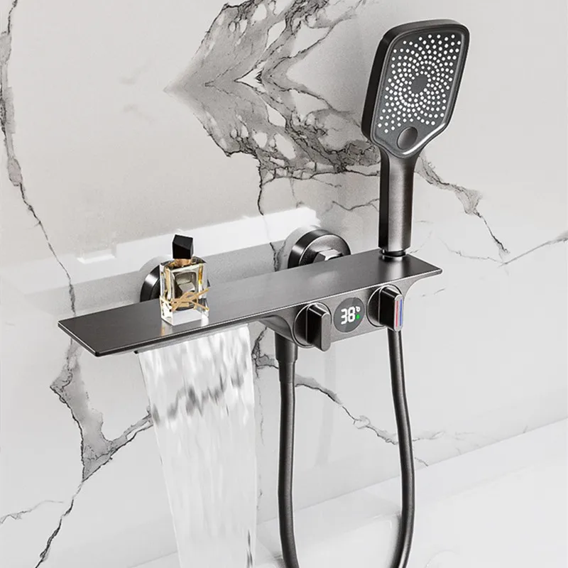 Bath Shower Faucets Brass Bathtub Mixer Hot & Cold Waterfall