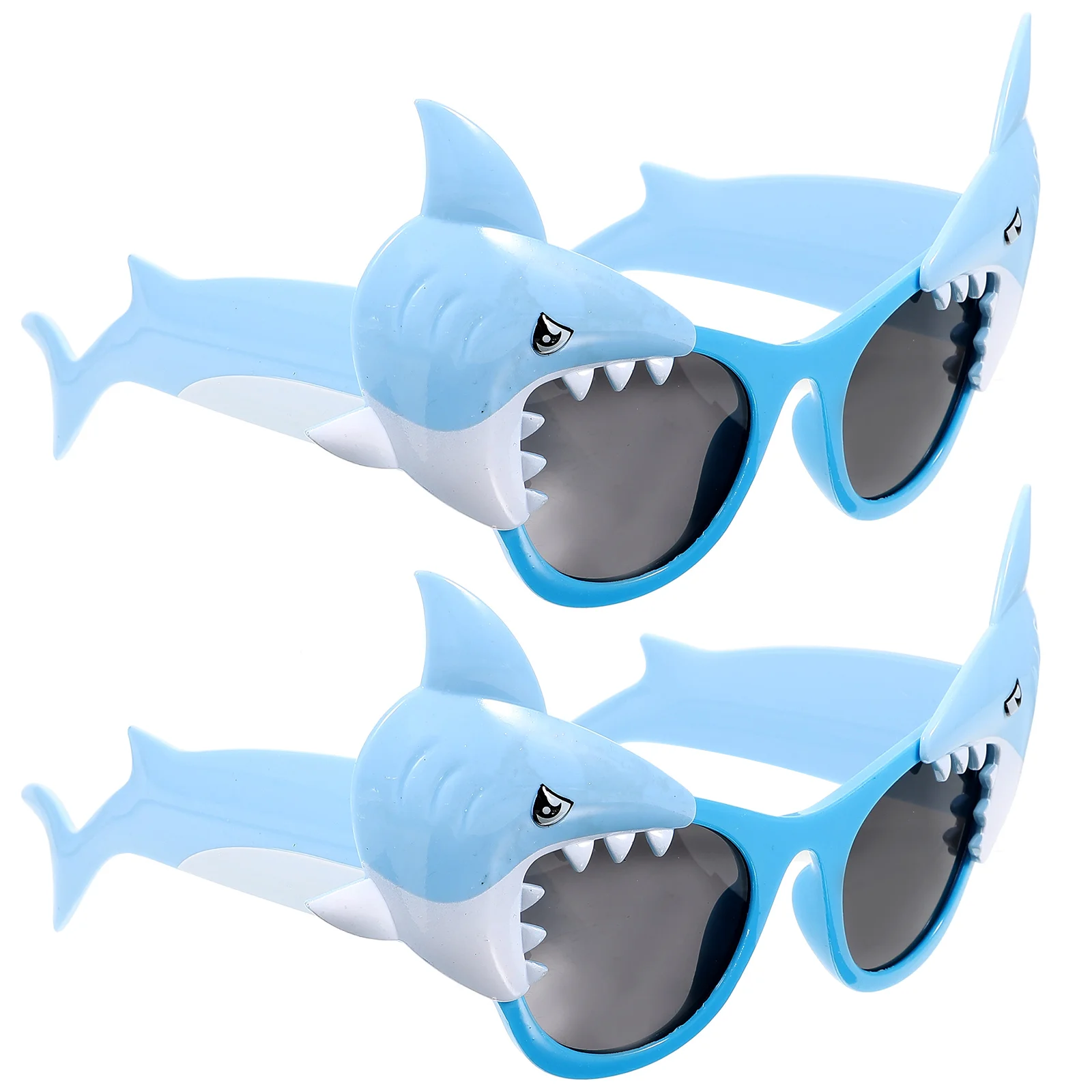 

2pcs Funny Shark Glasses Funny Party Spectacles Creative Birthday Glasses (Blue)