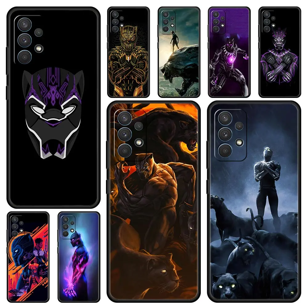 Cover Case for Samsung Galaxy A01 A02 A03 A11 A12 A13 A21S A23 A31 A41 A51 A71 A91 A22 A32 A33 Marvel Black Panther Wakanda