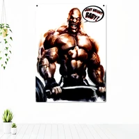 man body building workout banner wall hanging inspirational poster tapestry 4 grommets custom flag stadium gym wall decoration 1