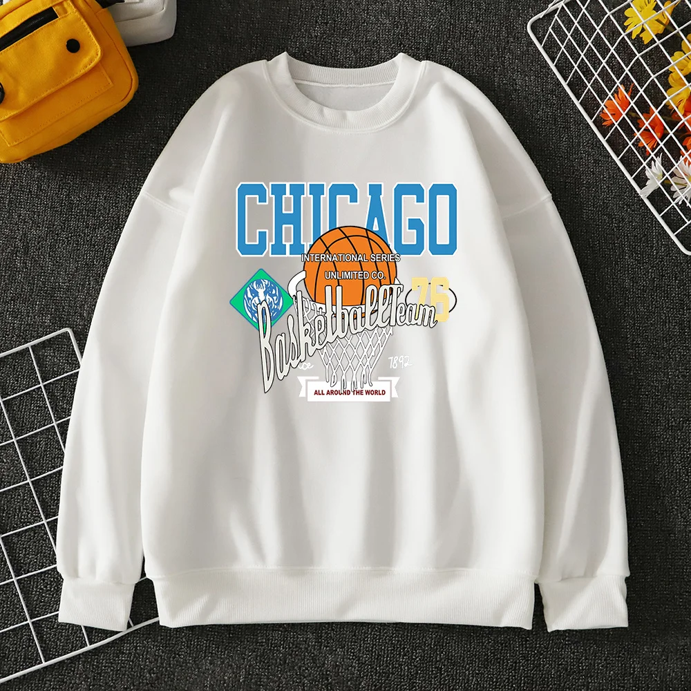 

Chicago Basketball Dream 76 Printed Sweats Hooded Autumn Warm Pullover Creativity Fleece Sweatershirtsimple Street Men Hoodies