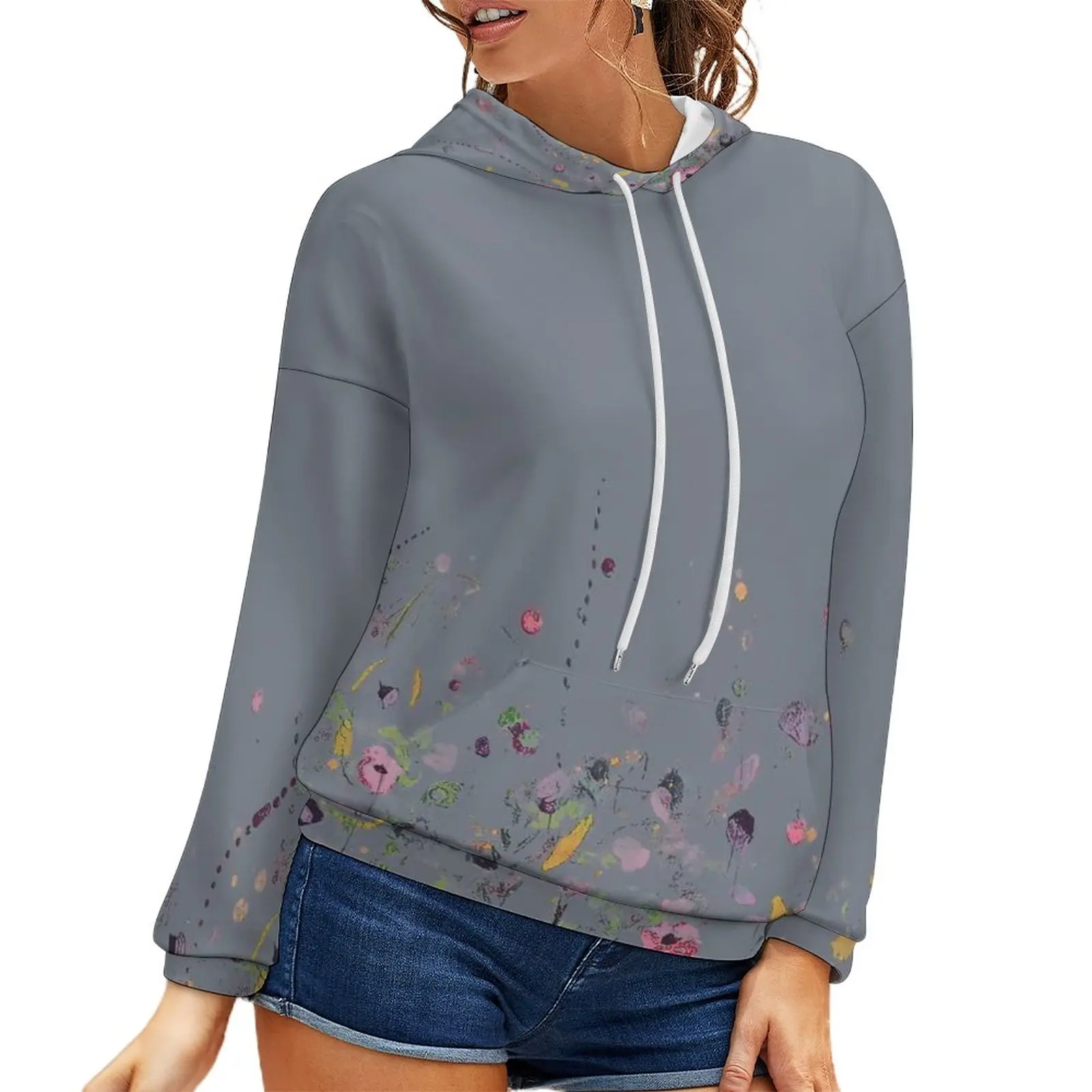 

Свитер с капюшоном и открытыми плечами, на весну и осень