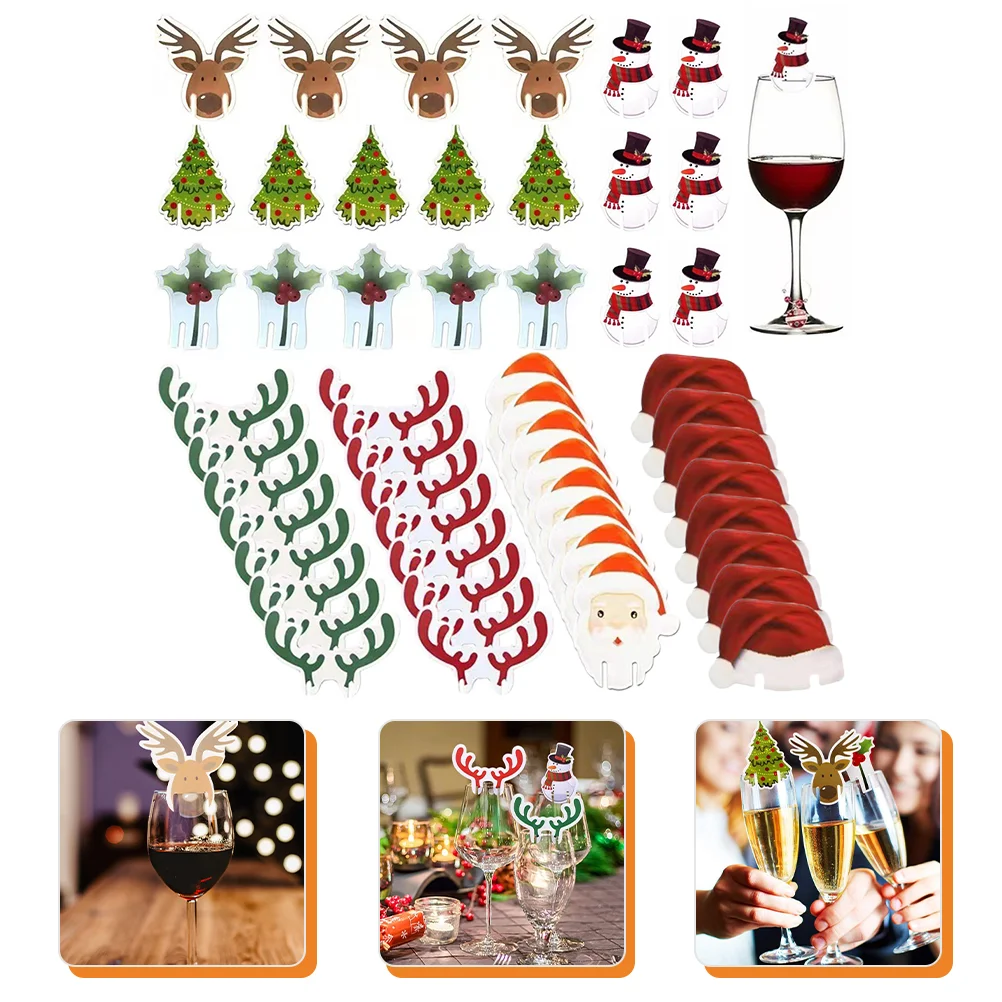 

Glasstags Charms Clipcup Wooden Charm Marker Cocktail Cups Party Markers Lovely Decorative Ornament Marking Decor Stem Glasses