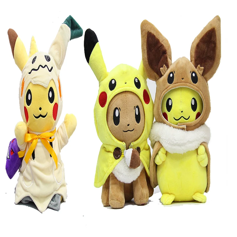 

Милые плюшевые игрушки в виде покемона, Пикачу, косплей, Eevee Mimikyu Eevee, косплей Пикачу, плюшевая кукла, детская игрушка, подарок на день рождени...
