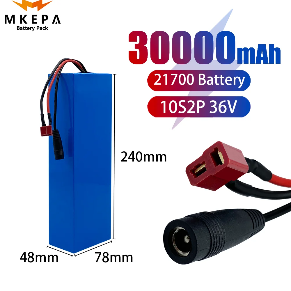 

NEW 36V 30A 21700 Lithium Battery pack 10S2P 30000mAh 500W high power electric bicycle battery 36V eBike Battery