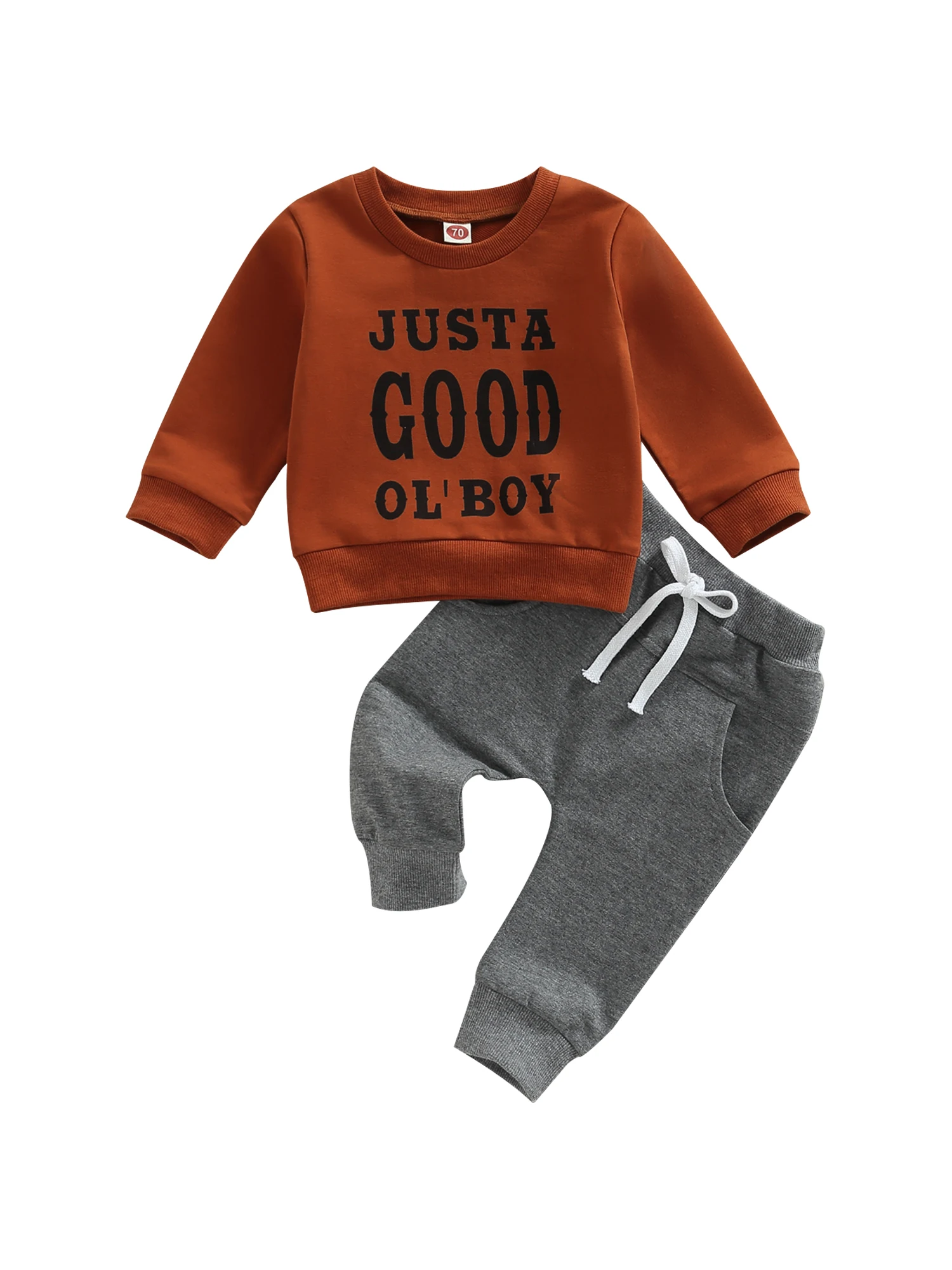 

Fall Winter Toddler Baby Boys Pants Set Clothes Outfit Suit Long Sleeve Letters Print Sweatshirt with Sweatpants