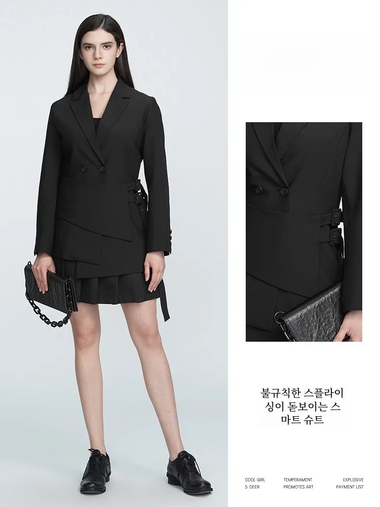 Sdeer SINCEREDO Весенне-осенний повседневный плоский воротник облегающий талию