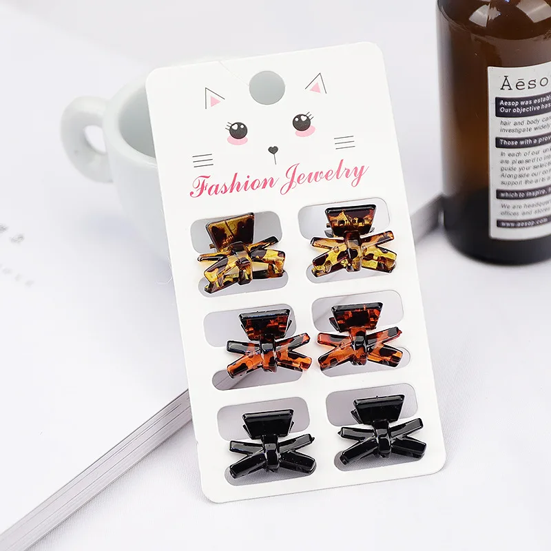 6 шт./компл. маленькие заколки-крабы для волос женские пластиковые девочек мини