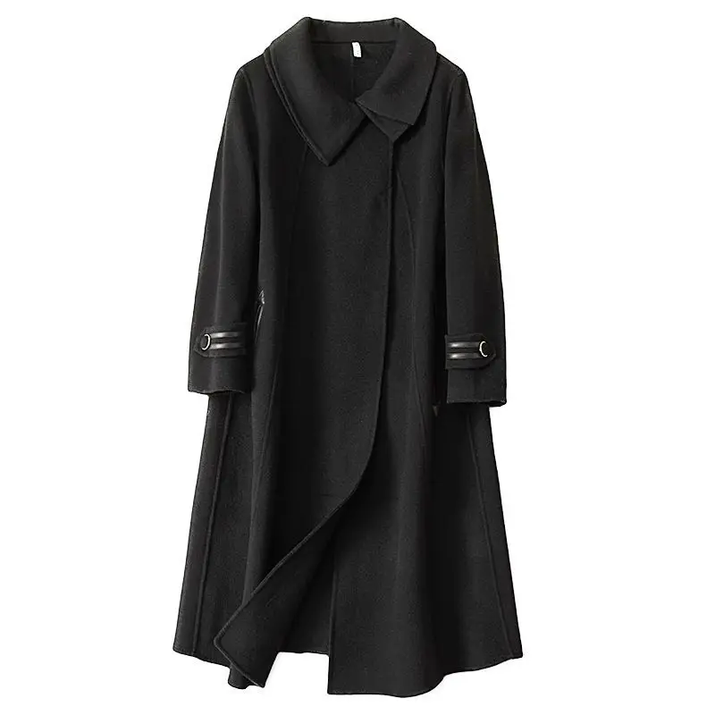 

2023 New Woolen coat,5.2% Cashmere 94.8% Australian wool Autumn casual double-sided cloth new product long women's coat