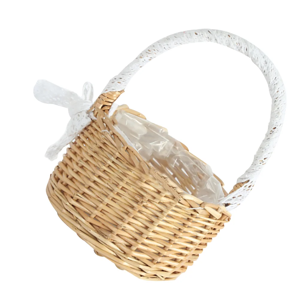 

Basket Baskets Wicker Fruit Flower Empty Grocery Portable Shopping Picnic Displaylaundry Decorative Vegetable Planter Hand Candy