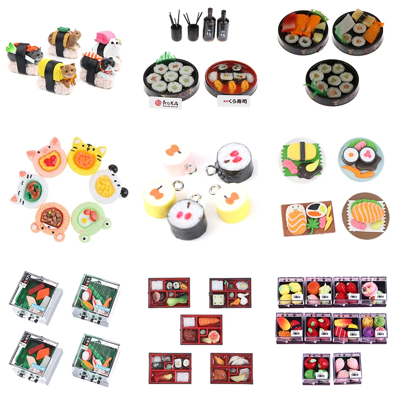 

39Styles Simulation Kitchen Toys Cute Mini 1/6 Scale Miniature Dollhouse Sushi Bento Food for Doll House Kitchen Accessorie Toy