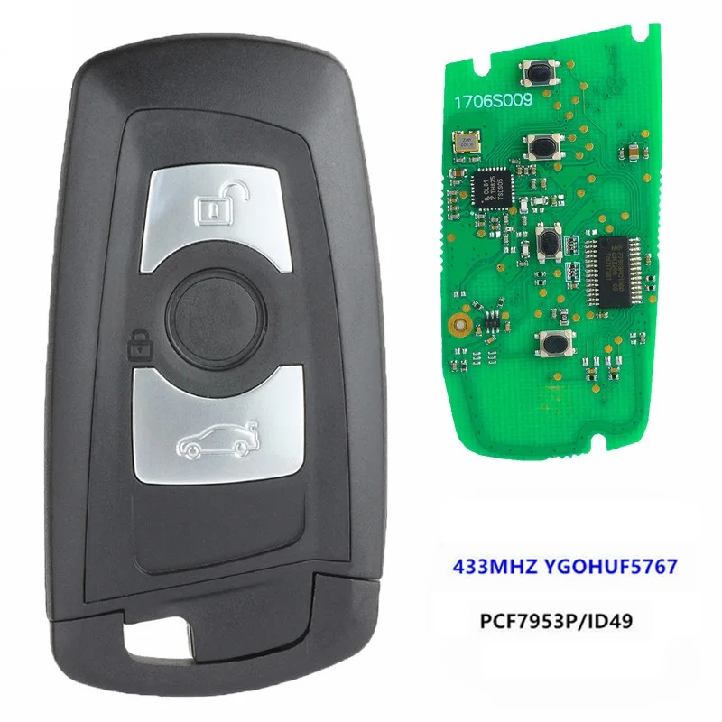 

For BMW F Chass 5 7 Series FEM/BDC CAS4 CAS4+ HUF5767 Smart Remote Key 3 Buttons 434MHZ CN006045