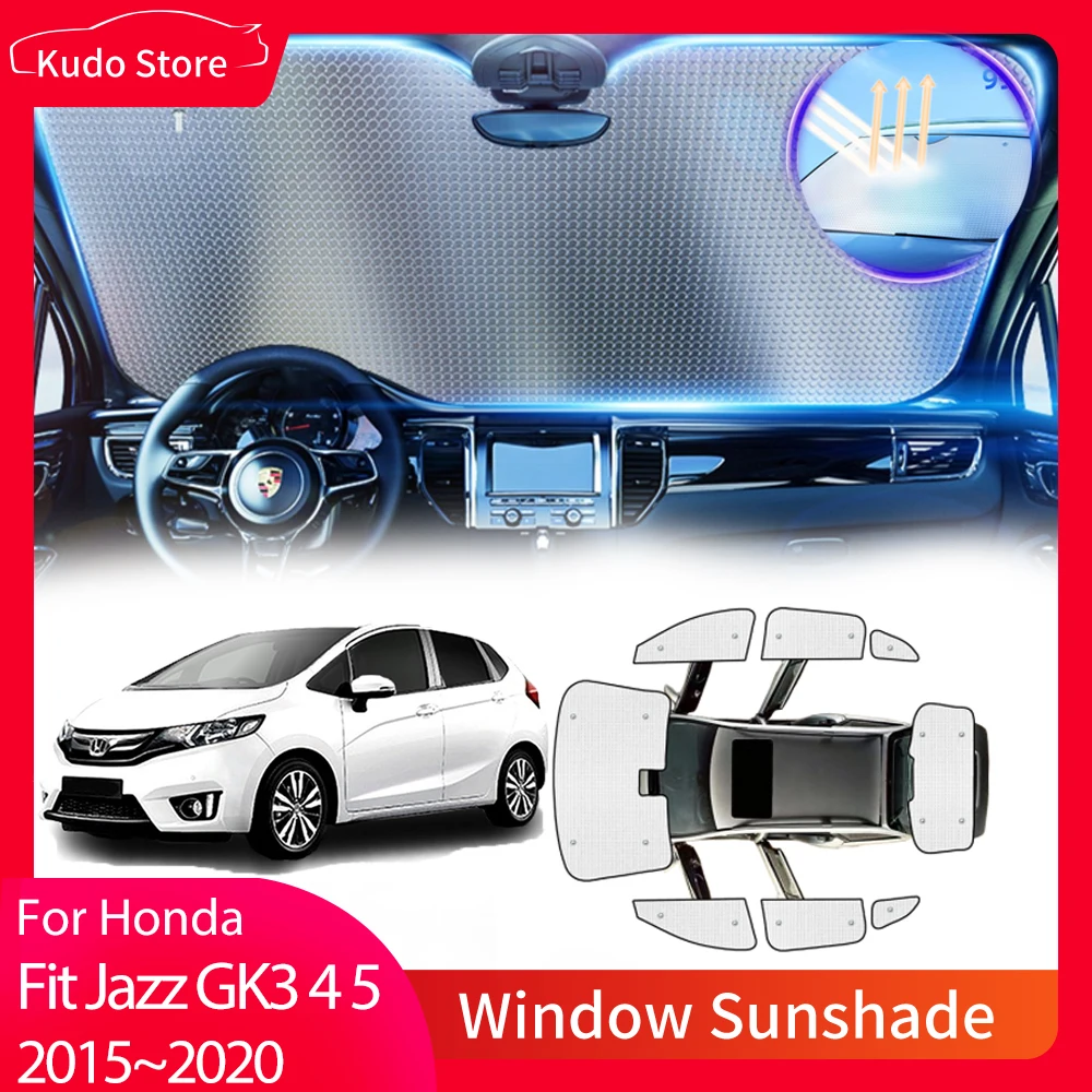 

Full Covers Sunshades for Honda Fit Jazz GK3 4 5 GH7 GP5 Hybrid S 2015~2020 Rear Windshield Visor Window Mat Curtain Accessories
