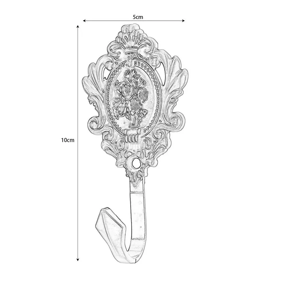 2 шт. винтажный крючок для ткани и шляпы с рисунком розы из цинкового сплава