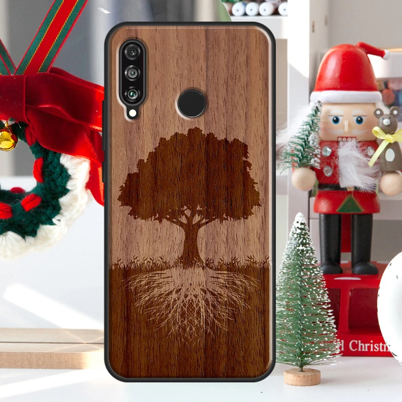 Фото Чехол из дерева бамбука с цветочным узором для Huawei Nova 9 10 SE 11 Pro Y60 Y70 Y90 Y61 Y91 Y72 Y73 12i 11i 8i P20 P30 P40 Lite №2