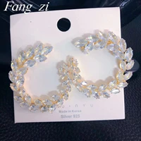 2021 new fashion luxury zircon earrings womens jewelry luxury jewelry bride engagement crystal earrings accessories wholesale