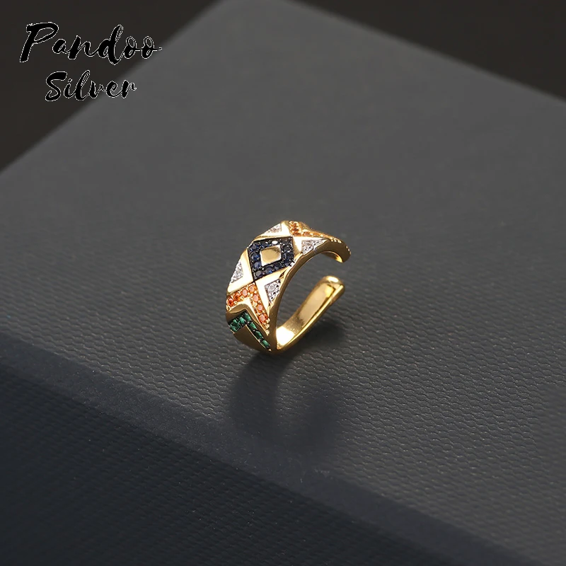 

Fashion Charm Sterling Silver Original Jewel,Large Multicolor Sliding Mono Ear Jacket With Stripes For Women Luxury Jewelry Gift