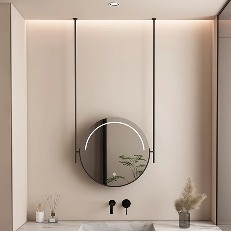 

Hanging Round Bathroom Mirrors Make-up Smart Wall Cosmetic Mirror Toilet Decorative Crafts Espejo Pared Home Decoration XY50dm