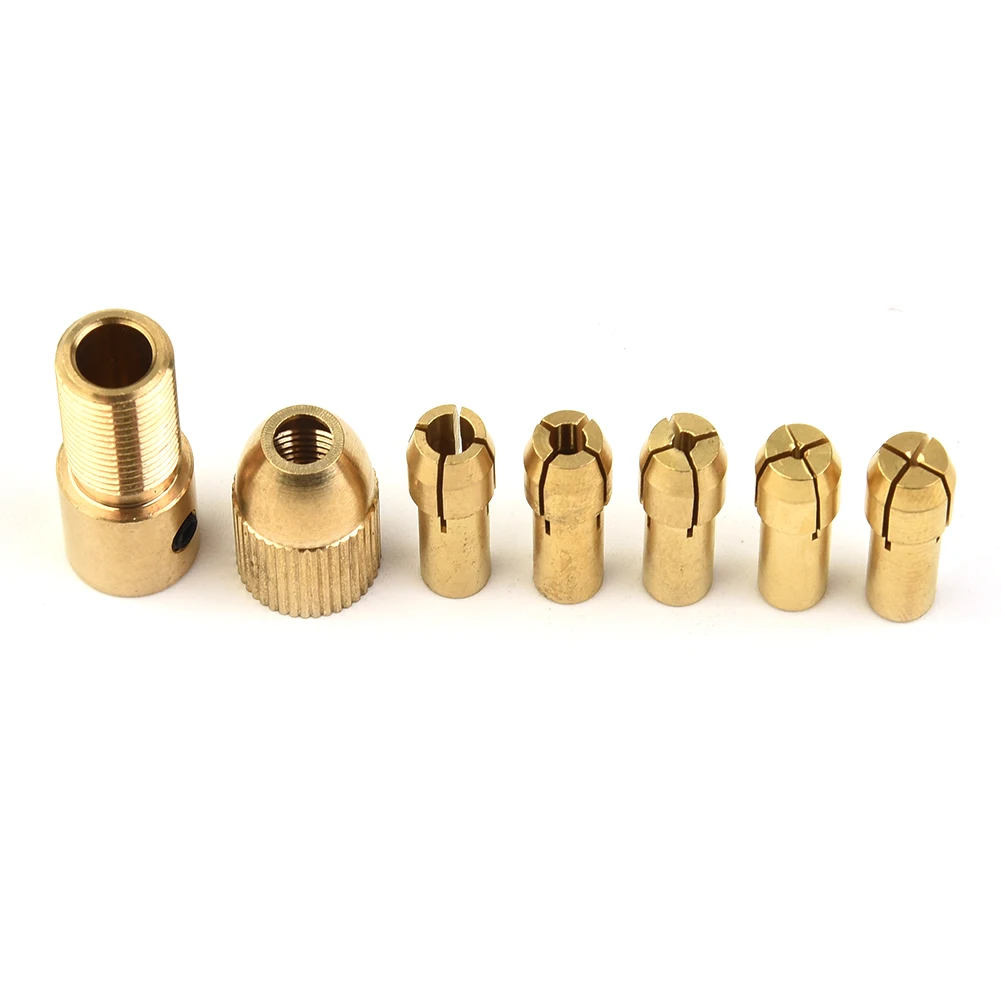 

7pcs/Set 0.5 /1.0/ 1.5/ 2.5/ 3.0mm High Quality Brass Mini Drill Chuck For Hand/electric Drills Power Tool Accessories