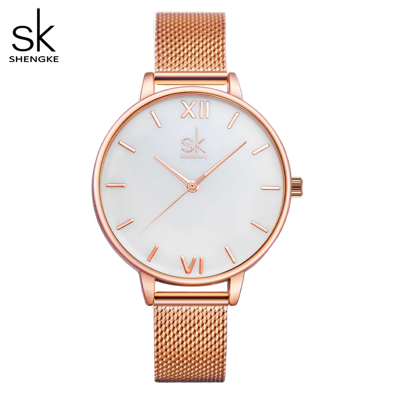 SHENGKE New Fashion Women Watches Top Elegent Woman's Quartz Wristwatches Luxury Golden Clock for Lady Relogio Feminino