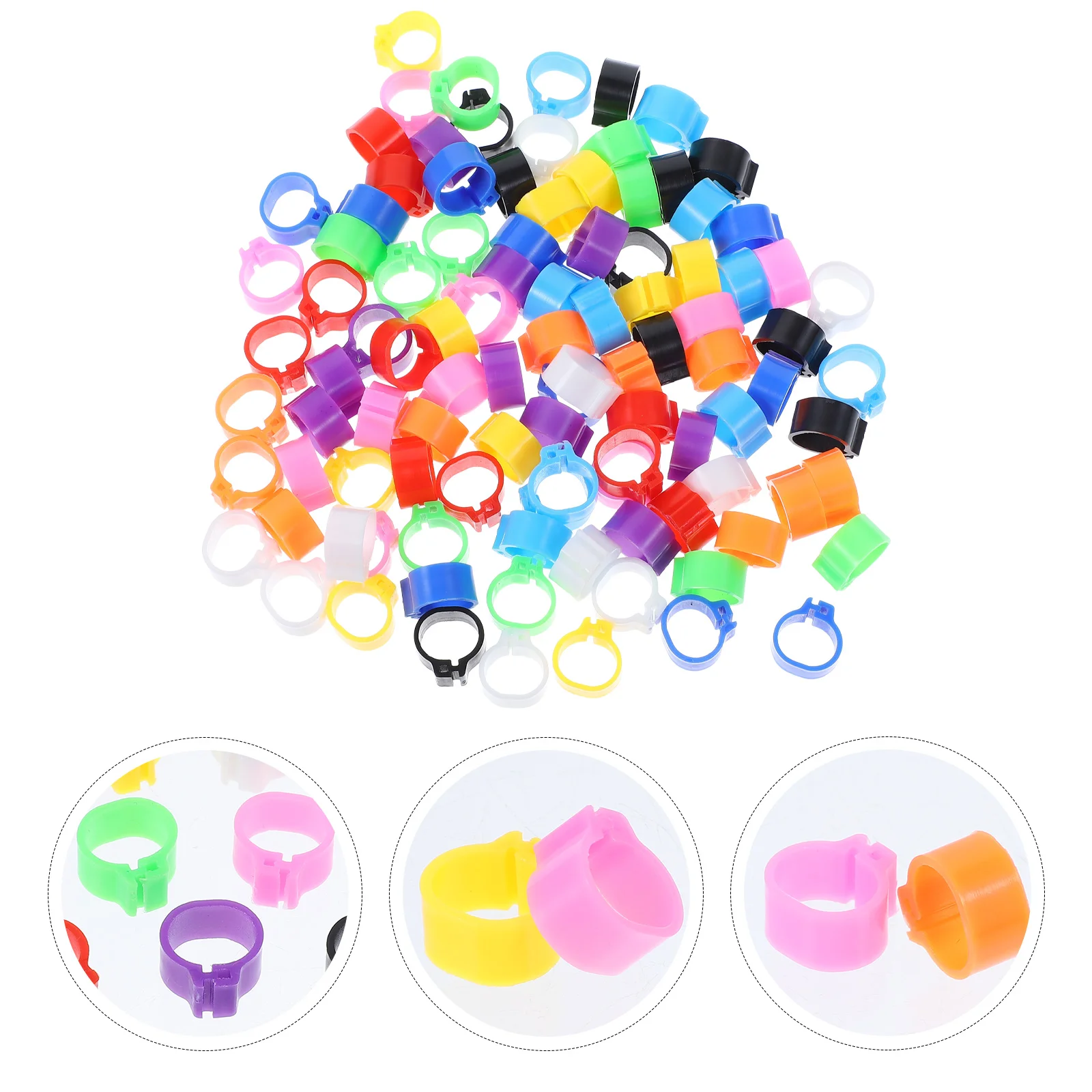 

100 Portable Lightweight Identification Rings Foot Rings for Pigeon Birds