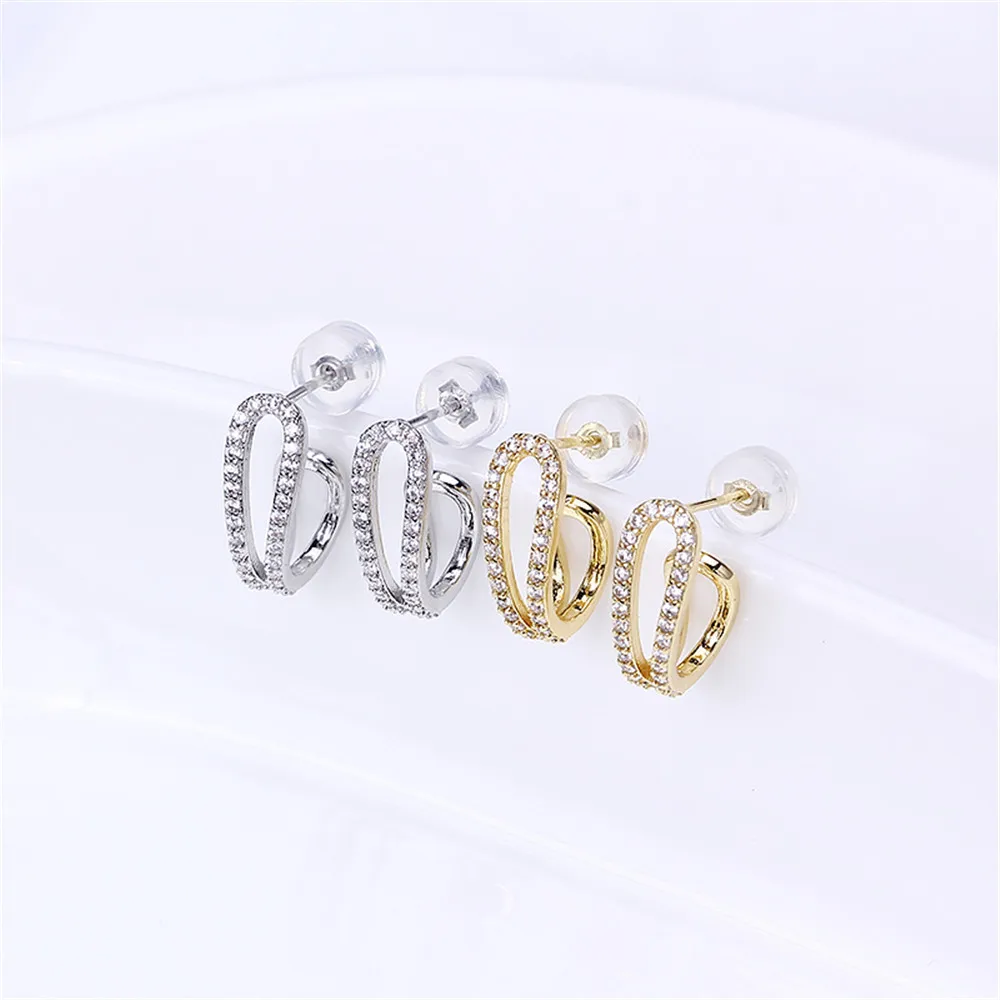 

Domestic 14k Gold Plated Color-preserving U-shaped Pearl Earrings Stud S925 Silver Needle DIY Accessories Temperament Female