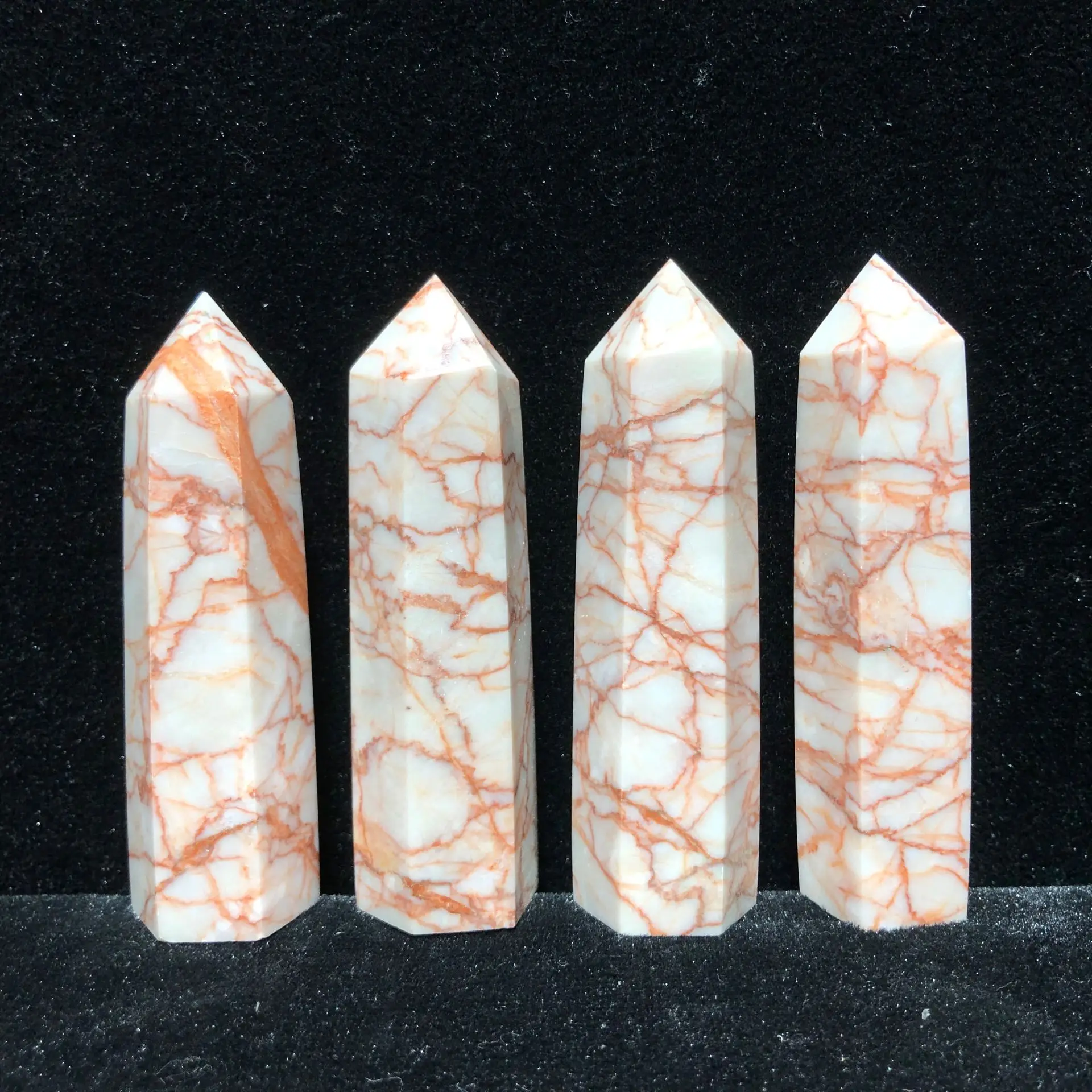 

70-90mm Natural Rednet Hand-Polished Point Reiki Feng Shui Healing Crystals Quartz Mineral Tower Home Decoration Stone Points